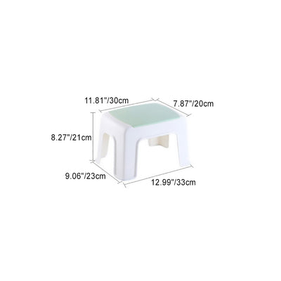 Taburete bajo rectangular minimalista moderno de plástico PE para sala de estar 