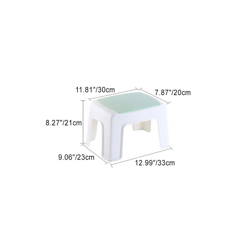 Taburete bajo rectangular minimalista moderno de plástico PE para sala de estar 