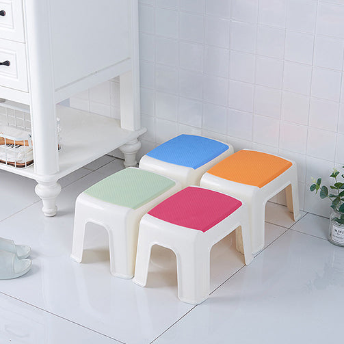 Taburete bajo rectangular minimalista moderno de plástico PE para sala de estar 