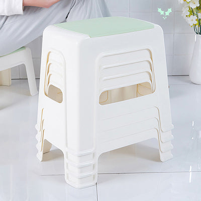 Taburete bajo rectangular minimalista moderno de plástico PE para sala de estar 