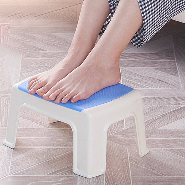 Taburete bajo rectangular minimalista moderno de plástico PE para sala de estar 