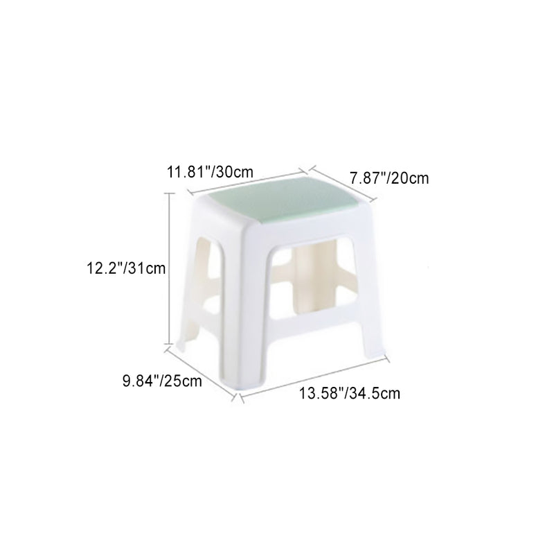 Taburete bajo rectangular minimalista moderno de plástico PE para sala de estar 