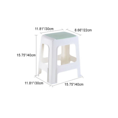 Taburete bajo rectangular minimalista moderno de plástico PE para sala de estar 