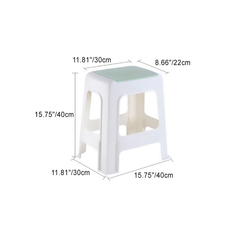 Taburete bajo rectangular minimalista moderno de plástico PE para sala de estar 