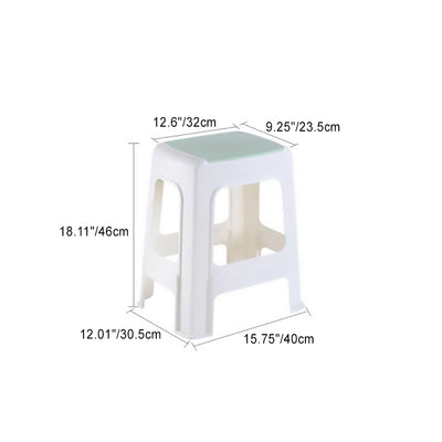 Taburete bajo rectangular minimalista moderno de plástico PE para sala de estar 