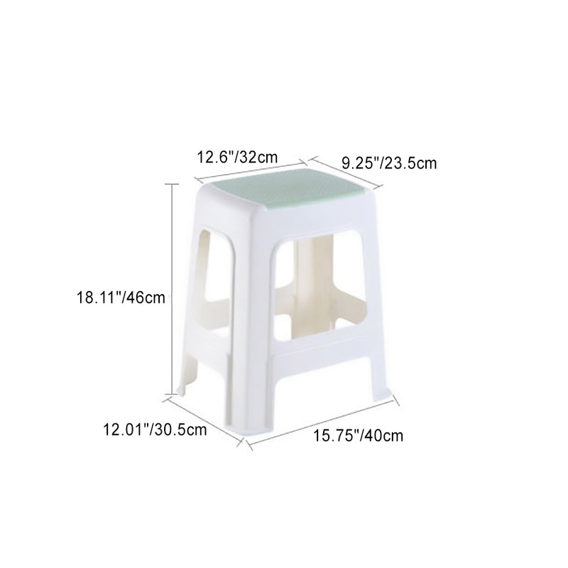 Taburete bajo rectangular minimalista moderno de plástico PE para sala de estar 