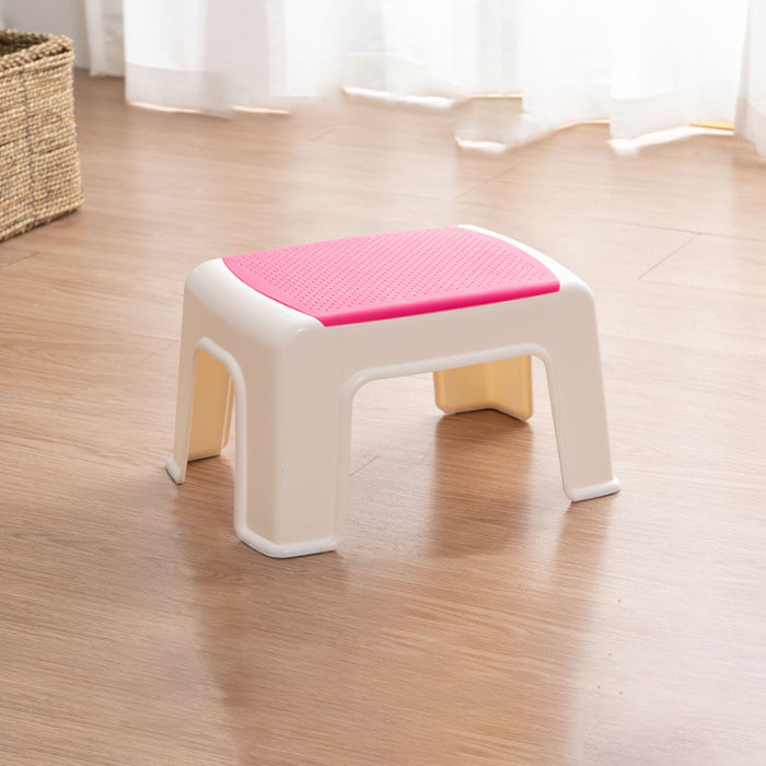 Taburete bajo rectangular minimalista moderno de plástico PE para sala de estar 