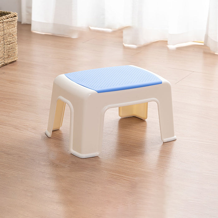 Taburete bajo rectangular minimalista moderno de plástico PE para sala de estar 