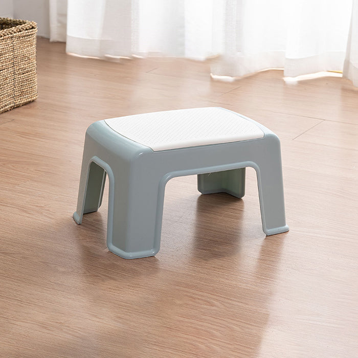 Taburete bajo rectangular minimalista moderno de plástico PE para sala de estar 