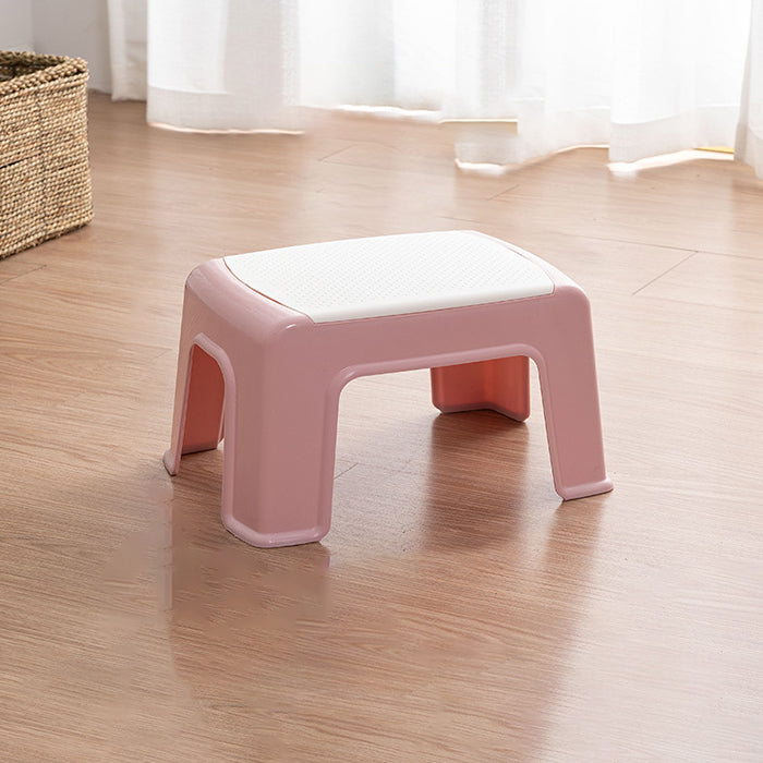 Taburete bajo rectangular minimalista moderno de plástico PE para sala de estar 