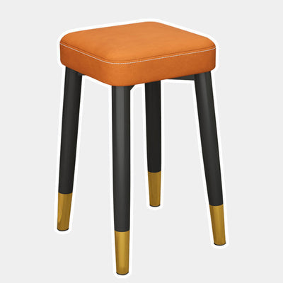 Respaldo de silla de comedor contemporánea de lujo cuadrada de cuero PU y acero al carbono para comedor 