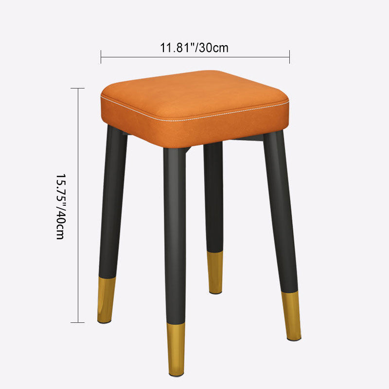 Respaldo de silla de comedor contemporánea de lujo cuadrada de cuero PU y acero al carbono para comedor 
