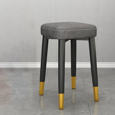 Respaldo de silla de comedor contemporánea de lujo cuadrada de cuero PU y acero al carbono para comedor 