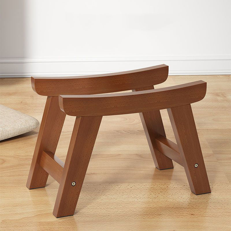 Modern Minimalist Rectangular Cotton And Linen Wood Shoe Bench Low Stool For Living Room