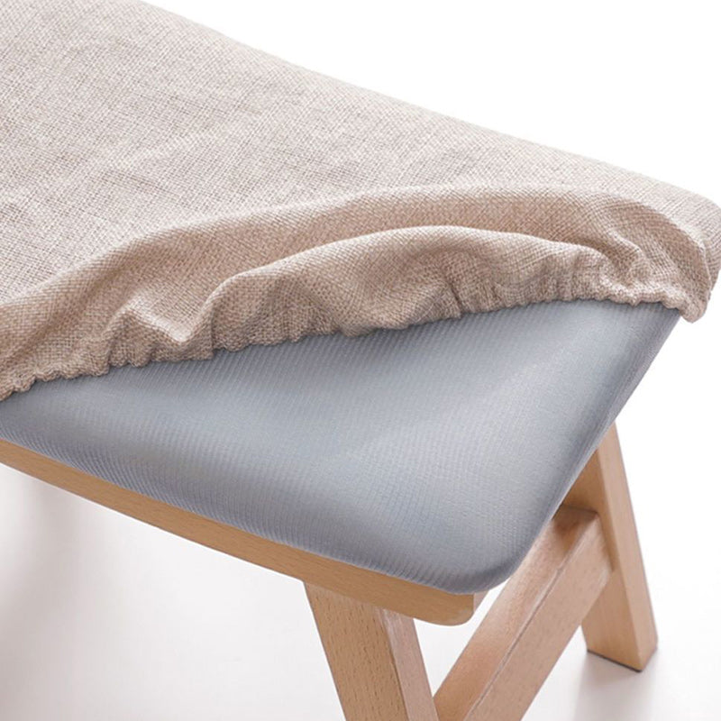 Modern Minimalist Rectangular Cotton And Linen Wood Shoe Bench Low Stool For Living Room