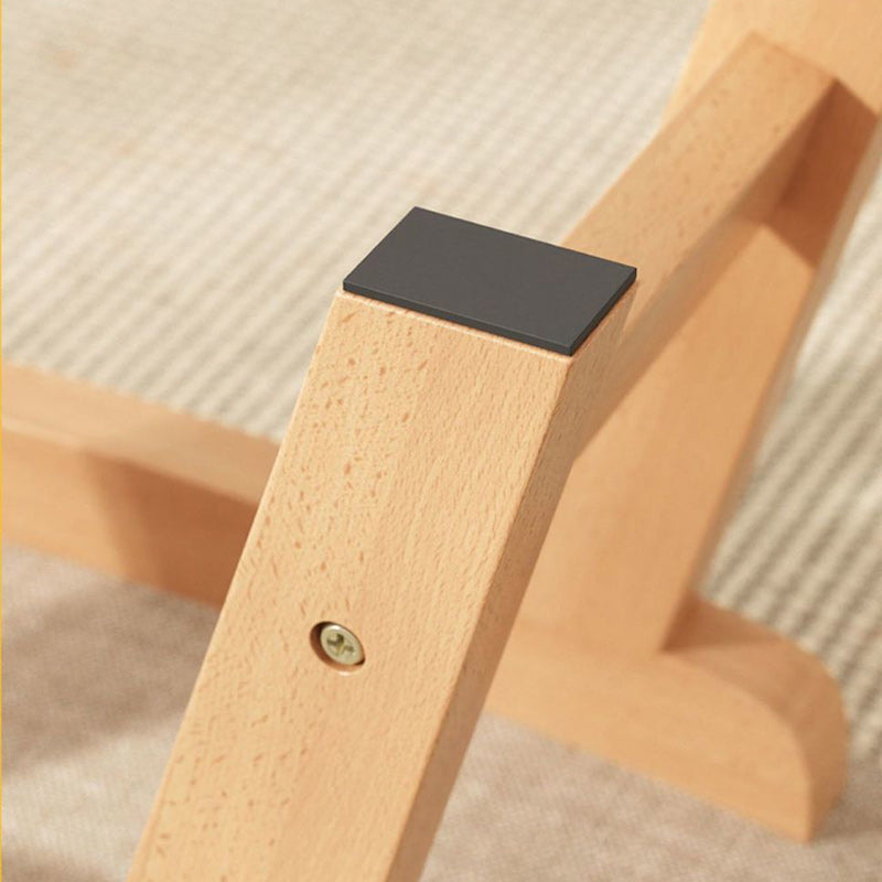 Modern Minimalist Rectangular Cotton And Linen Wood Shoe Bench Low Stool For Living Room