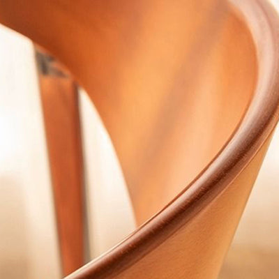 Contemporáneo Escandinavo Cuadrado Arco Curvado Silla de Comedor de Terciopelo Hierro Madera Respaldo Sin Brazos Para Comedor 