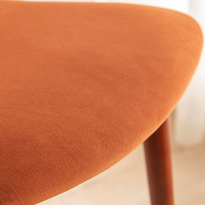 Zeitgenössischer skandinavischer quadratischer gebogener Bogen Samt Eisen Holz Esszimmerstuhl Rückenlehne ohne Armlehnen für Esszimmer 