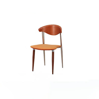 Contemporáneo Escandinavo Cuadrado Arco Curvado Silla de Comedor de Terciopelo Hierro Madera Respaldo Sin Brazos Para Comedor 