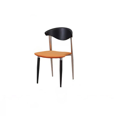 Contemporáneo Escandinavo Cuadrado Arco Curvado Silla de Comedor de Terciopelo Hierro Madera Respaldo Sin Brazos Para Comedor 
