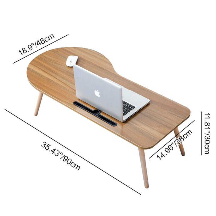 Contemporary Scandinavian Plywood Beech Wood Curved Folding Desk For Bedroom