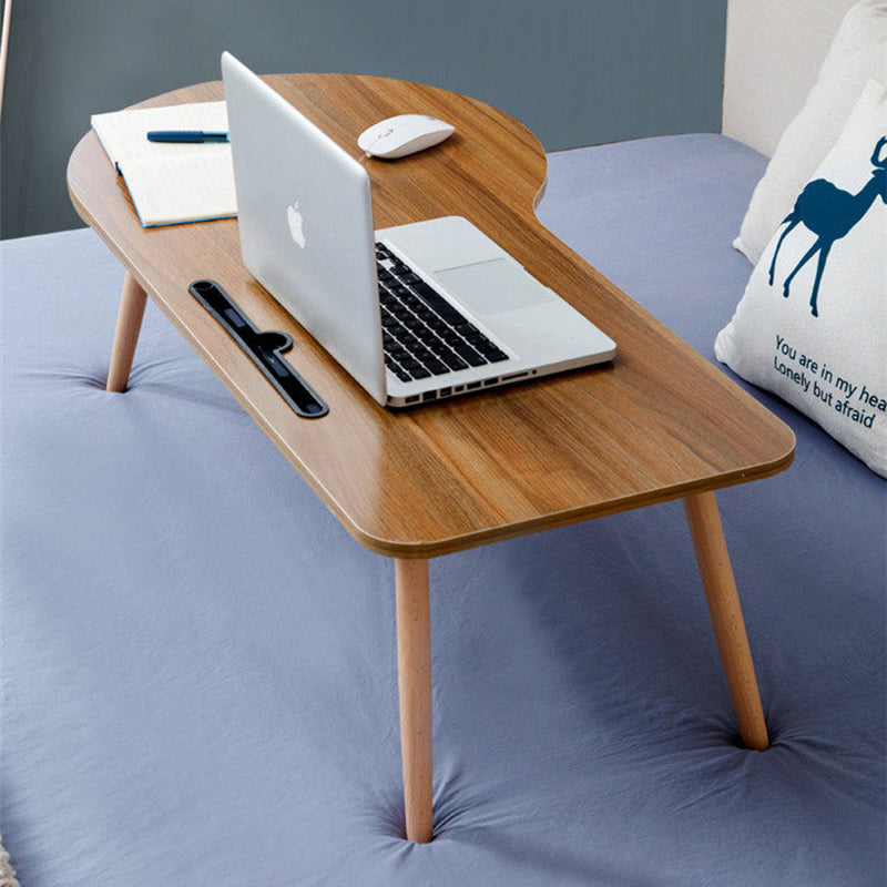 Contemporary Scandinavian Plywood Beech Wood Curved Folding Desk For Bedroom