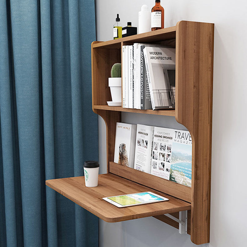 Contemporary Scandinavian Rectangular Particle Board Folding Desk Wall Mounted Desk With Storage For Living Room