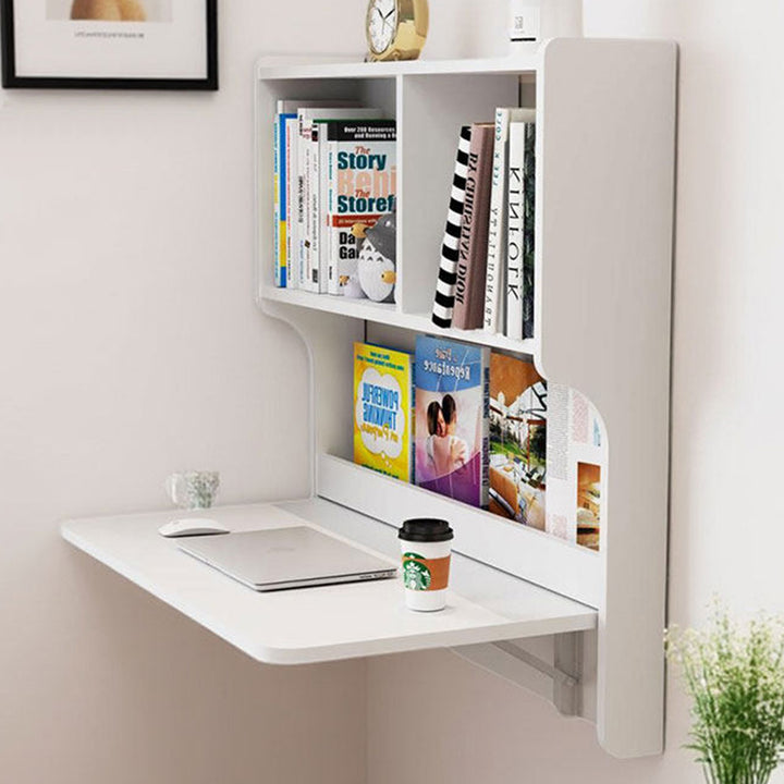 Contemporary Scandinavian Rectangular Particle Board Folding Desk Wall Mounted Desk With Storage For Living Room