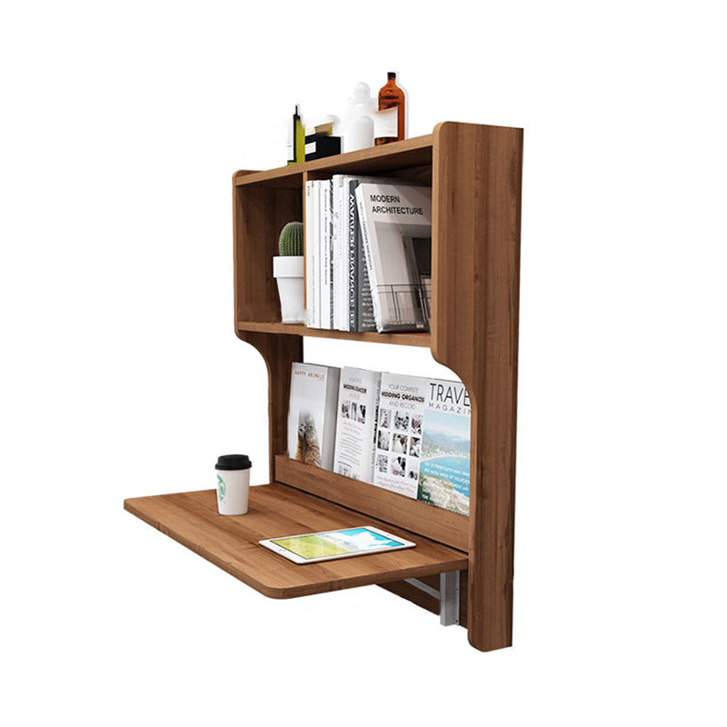 Contemporary Scandinavian Rectangular Particle Board Folding Desk Wall Mounted Desk With Storage For Living Room