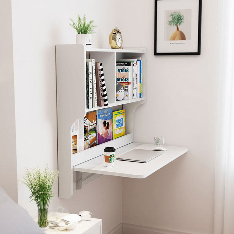 Contemporary Scandinavian Rectangular Particle Board Folding Desk Wall Mounted Desk With Storage For Living Room