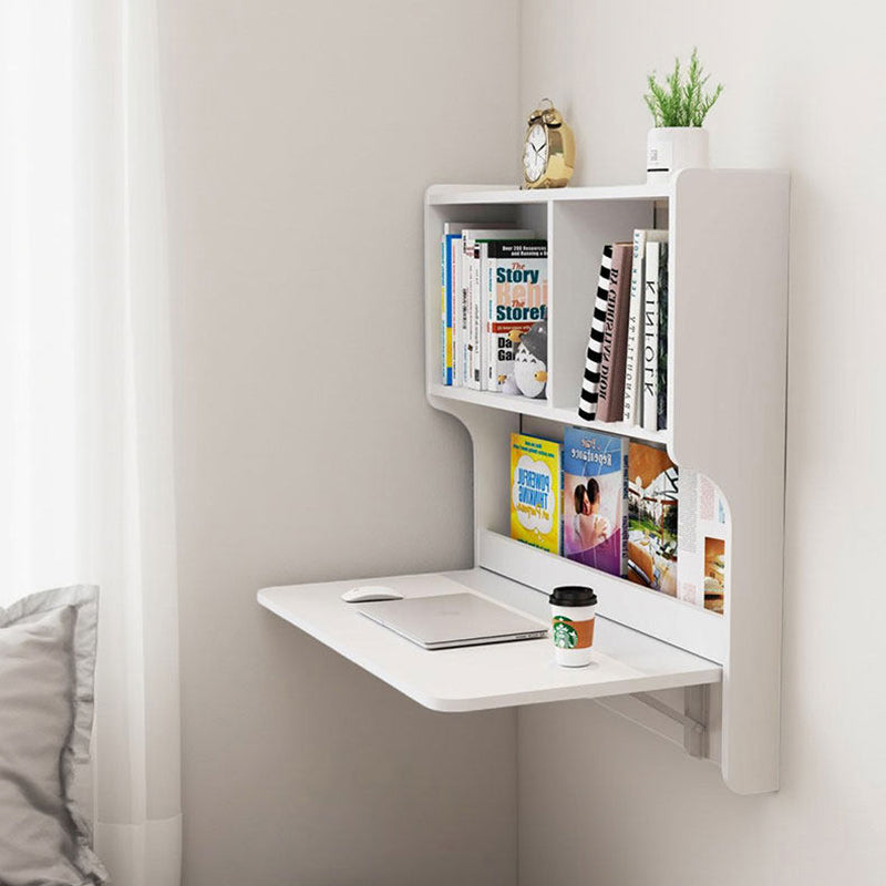 Contemporary Scandinavian Rectangular Particle Board Folding Desk Wall Mounted Desk With Storage For Living Room