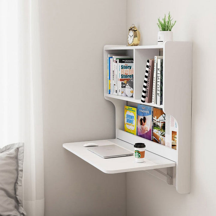 Contemporary Scandinavian Rectangular Particle Board Folding Desk Wall Mounted Desk With Storage For Living Room
