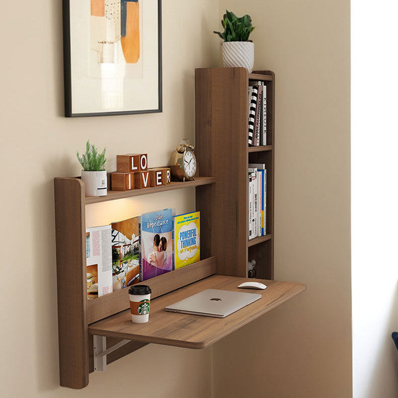 Contemporary Scandinavian Rectangular Particle Board Folding Desk Wall Mounted Desk With Storage For Living Room