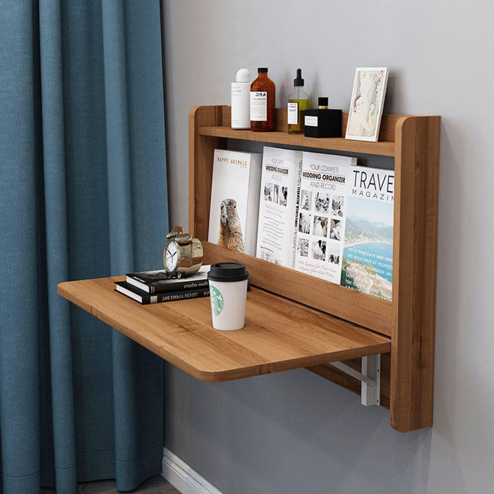 Contemporary Scandinavian Rectangular Particle Board Folding Desk Wall Mounted Desk With Storage For Living Room
