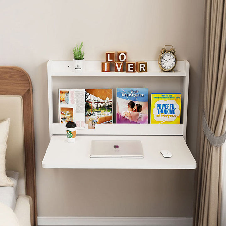 Contemporary Scandinavian Rectangular Particle Board Folding Desk Wall Mounted Desk With Storage For Living Room