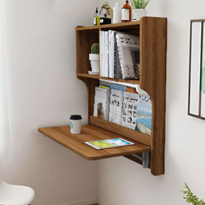 Contemporary Scandinavian Rectangular Particle Board Folding Desk Wall Mounted Desk With Storage For Living Room
