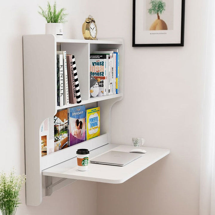 Contemporary Scandinavian Rectangular Particle Board Folding Desk Wall Mounted Desk With Storage For Living Room