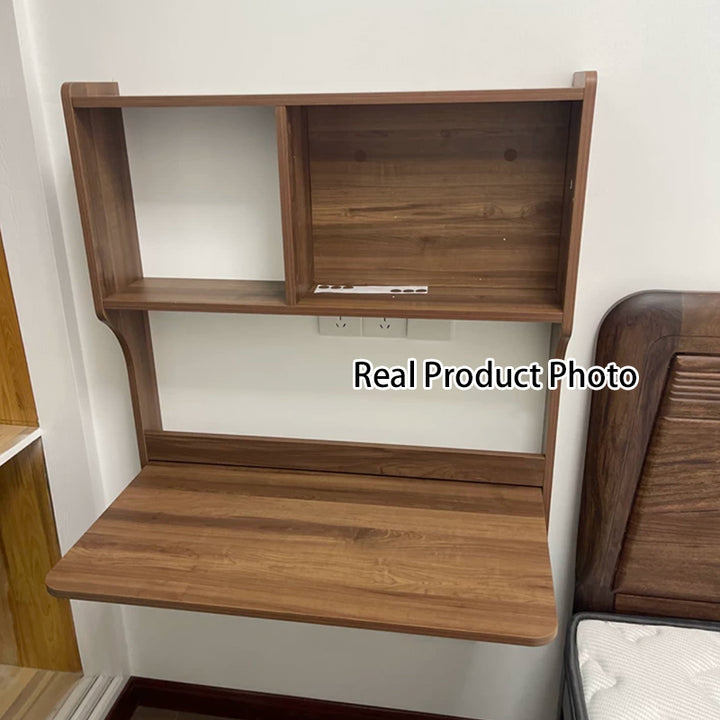 Contemporary Scandinavian Rectangular Particle Board Folding Desk Wall Mounted Desk With Storage For Living Room