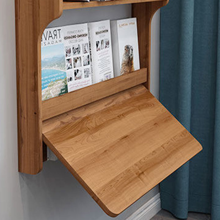 Contemporary Scandinavian Rectangular Particle Board Folding Desk Wall Mounted Desk With Storage For Living Room