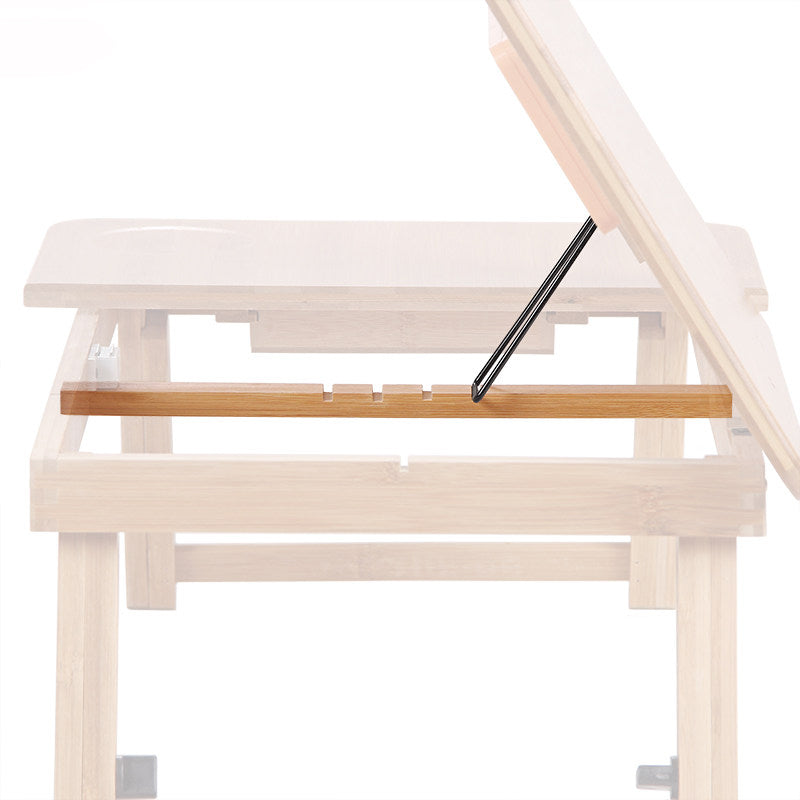 Contemporary Scandinavian Rectangular Bamboo Folding Laptop Desk With Adjustable Legs For Bedroom