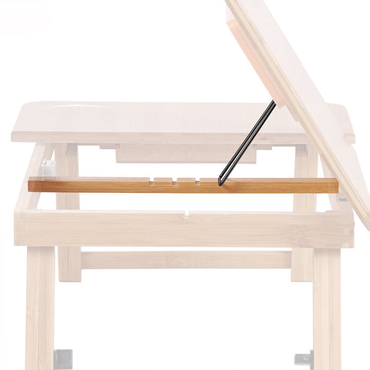Contemporary Scandinavian Rectangular Bamboo Folding Laptop Desk With Adjustable Legs For Bedroom
