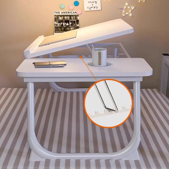 Contemporary Scandinavian Rectangular MDF Iron Folding Laptop Desk Desktop Adjustable For Bedroom