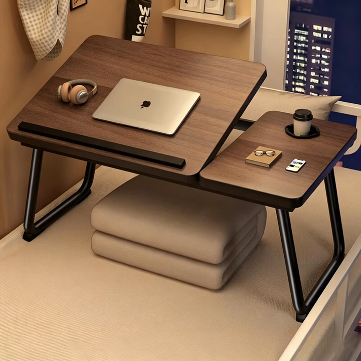 Contemporary Scandinavian Rectangular MDF Iron Folding Laptop Desk Desktop Adjustable For Bedroom