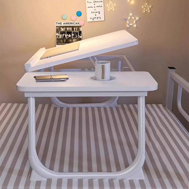 Contemporary Scandinavian Rectangular MDF Iron Folding Laptop Desk Desktop Adjustable For Bedroom