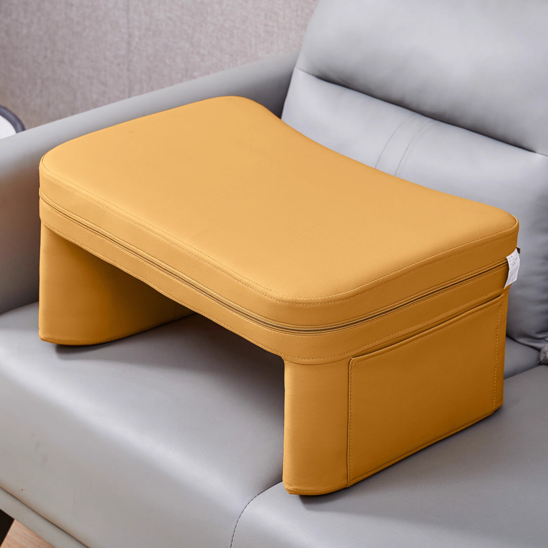 Modern Minimalist Rectangle Curved PU Leather EVA Foam Lap Desk For Bedroom