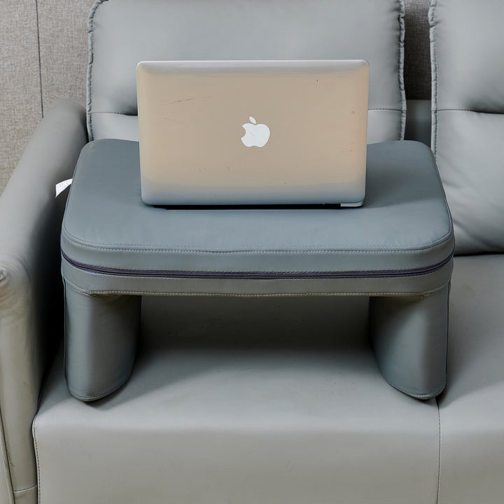Modern Minimalist Rectangle Curved PU Leather EVA Foam Lap Desk For Bedroom