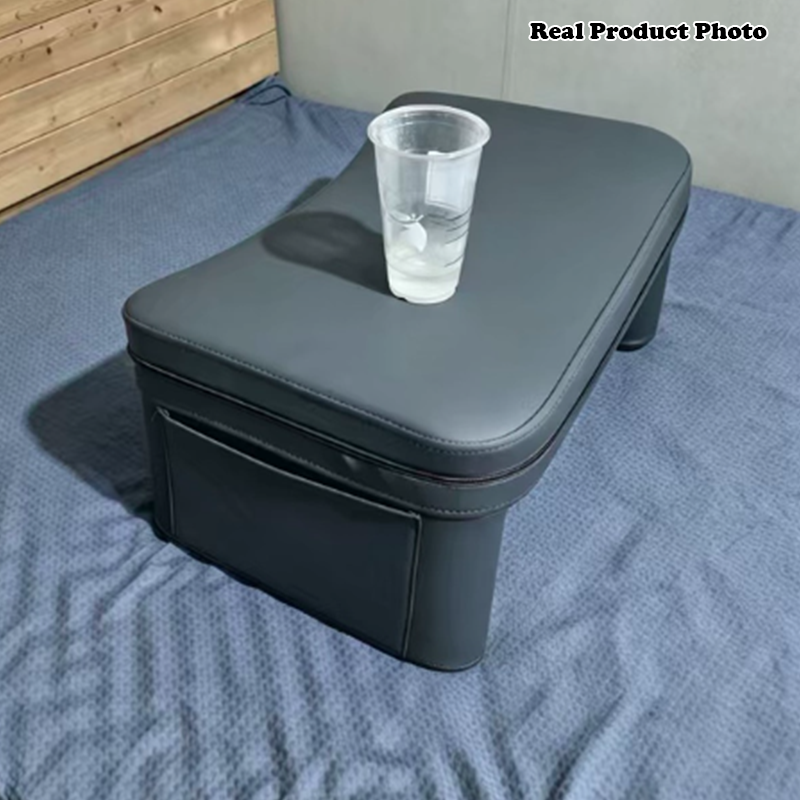 Modern Minimalist Rectangle Curved PU Leather EVA Foam Lap Desk For Bedroom