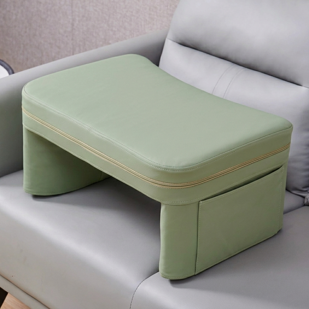 Modern Minimalist Rectangle Curved PU Leather EVA Foam Lap Desk For Bedroom