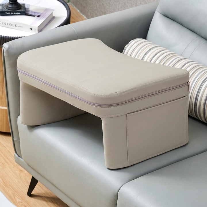 Modern Minimalist Rectangle Curved PU Leather EVA Foam Lap Desk For Bedroom