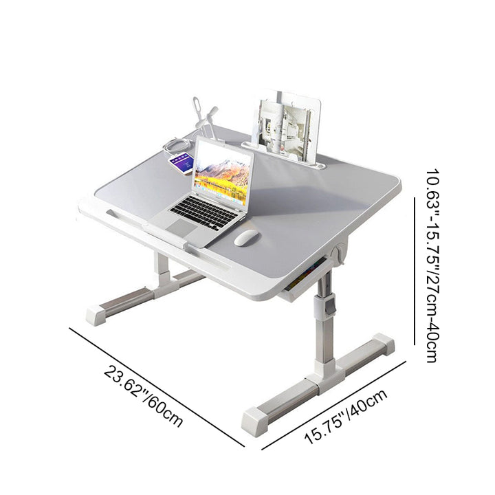Modern Minimalist Rectangular MDF Carbon Steel Folding Desk Adjustable Height For Bedroom